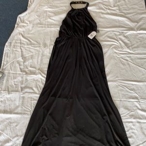 Jessica Simpson long black halter dress
